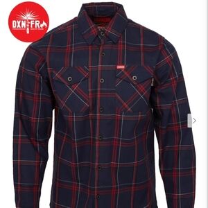 DXNFR Navy and Red Plaid Shirt DIXXON